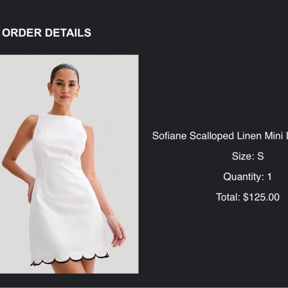 Meshki Sofiane Scalloped Linen Mini Dress